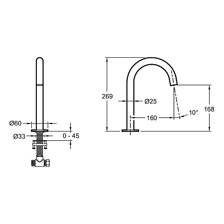 Излив Jacob Delafon Grands Boulevards E25387-CP хром