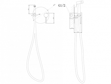 Гигиенический душ со смесителем ABBER Emotion AF8826B черный матовый