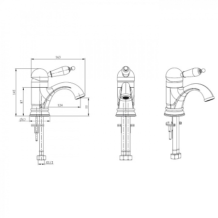 Смеситель Boheme Crystal 261-CRST для раковины, хром
