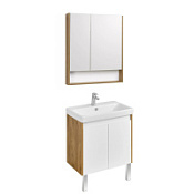 Мебель для ванной Aquaton Сканди 1A278901SDZ90 70 с дверками, белый/дуб рустикальный