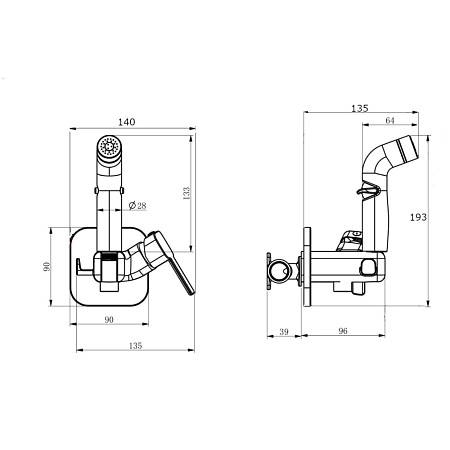 Гигиенический душ со смесителем RUSH Capri CA1435-99 хром