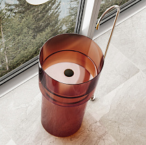 Раковина отдельностоящая прозрачная ABBER Kristall AT2701Opal-H коричневый