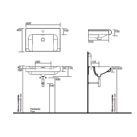 Раковина Kerasan Inka Project 341101*1 60x40 белый