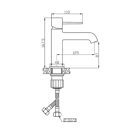 Смеситель Orange Karl M05-021b для раковины, черный