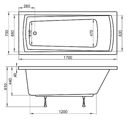 Ванна акриловая Ravak Domino Plus C632R00000 170x70
