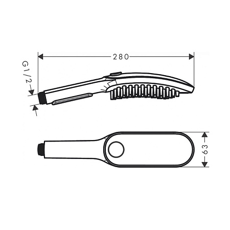 Душевая лейка Hansgrohe DogShower 26640670 черный матовый