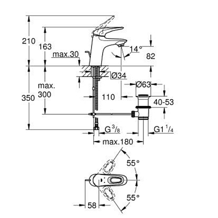 Смеситель Grohe Eurostyle New 32468003 для раковины