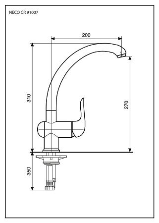 Смеситель Emmevi Neco 91007/CR для кухонной мойки, хром