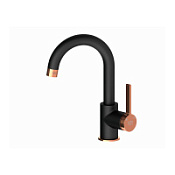 Смеситель GPD Gildo MTL165-S-R для раковины черный/розовое золото