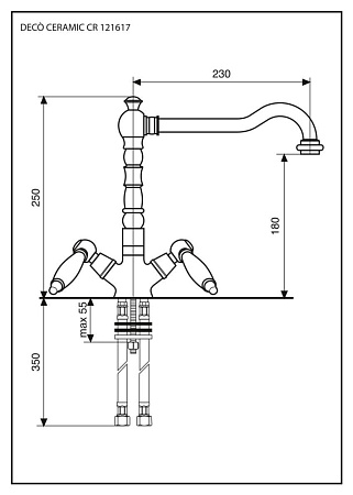 Смеситель Emmevi Deco Ceramic 121617CR для кухонной мойки, хром