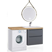 Мебель для ванной Jorno Wood Wood.01.60/P/GR 60 L под стиральную машину, светлое дерево/серый