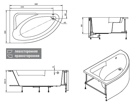 Ванна акриловая Roca Welna ZRU9302997 160х100 L