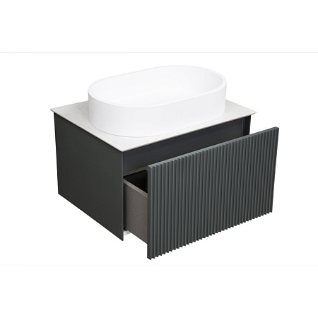 Тумба с раковиной La Fenice Terra FNC-01-TER-G-60 Grigio, столешница Gray Structural