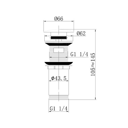 Донный клапан ABBER AF0010RG с переливом, розовое золото