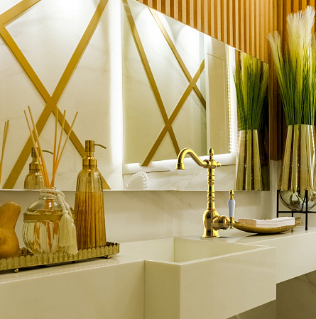 Смеситель GPD Retro MTL180-A для раковины, золото