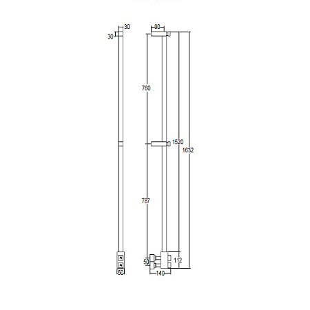 Полотенцесушитель водяной Margaroli Arcobaleno 716CR-1650 хром