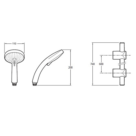 Душевой гарнитур Jacob Delafon Citrus E12920-CP