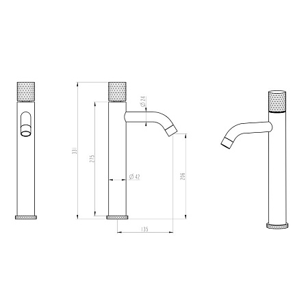 Смеситель Boheme Stick 122-CRCR.2 для раковины, ручка Touch, хром