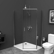 Душевой уголок BelBagno Uno UNO-195-PH-1-100/80-C-Cr прозрачное стекло