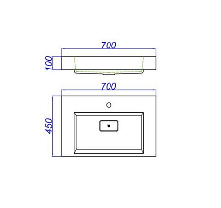 Мебельная раковина Aqwella Toledo Tol.07.04.D 70х45 белый