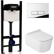 Комплект 4в1 инсталляции с WC и клавишей Valsir KIT VSCR 5486 Slim P3 белый/хром