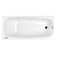 Ванна акриловая Whitecross Layla Slim 0122.170075.100.SOFT.CR 170x75 с гидромассажем, белый/хром