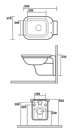 Унитаз подвесной Kerasan Waldorf 411501bi белый