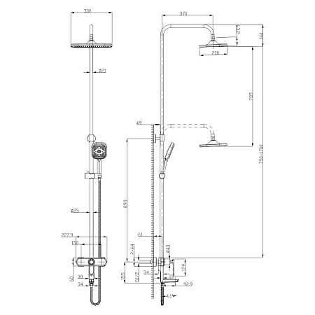 Смеситель  Lemark Prizma LM3962C для ванны с душем