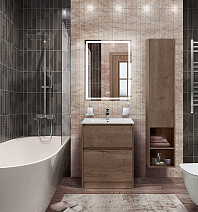 Мебель для ванной BelBagno Kraft KRAFT-600-2C-PIA-RT 60 Rovere Tabacco Мебель для ванной BelBagno Kraft KRAFT-600-2C-PIA-RT 60 Rovere Tabacco