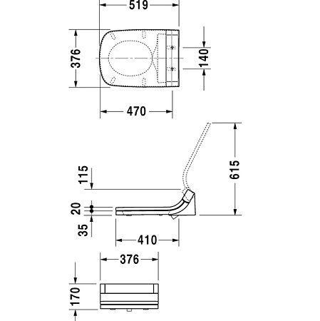 Крышка-сиденье Duravit DuraStyle SensoWash 610200002000300 микролифт