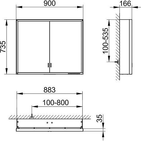 Шкаф-зеркало Keuco Royal Lumos 14303172301 90 см