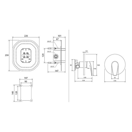 Смеситель Ravak Neo NO 066.00 X070044 встроенный