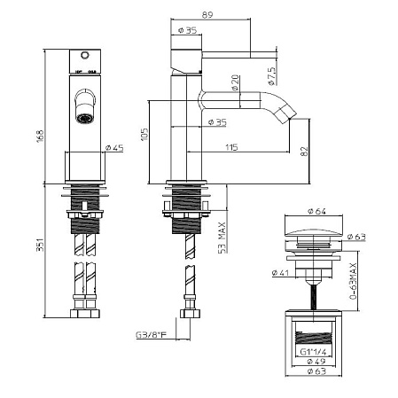 Смеситель Bossini Teo Z00701.030 для раковины, хром