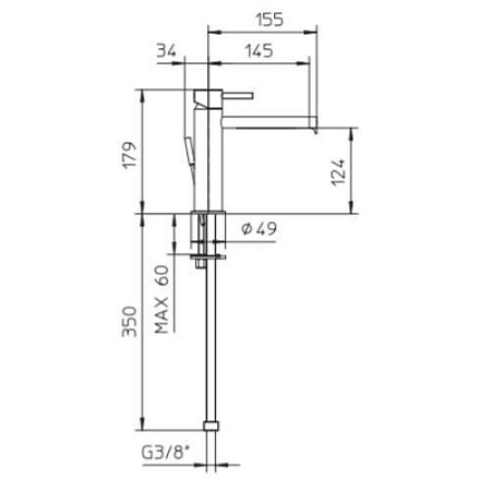 Смеситель Palazzani Digit 49304543 для раковины Midi, белый матовый