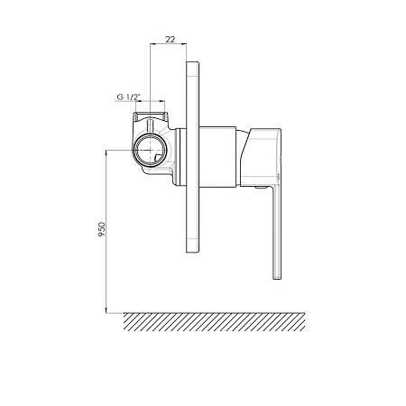 Смеситель GPD Pedra MAD160-S для душа черный матовый