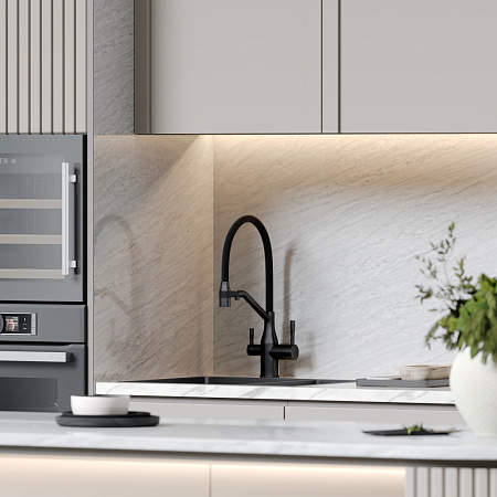 Смеситель для кухонной мойки Sancos Orta SC4008MB черный матовый
