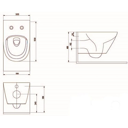 Унитаз подвесной beWash Bogen 88393201 с системой микролифт, белый глянцевый