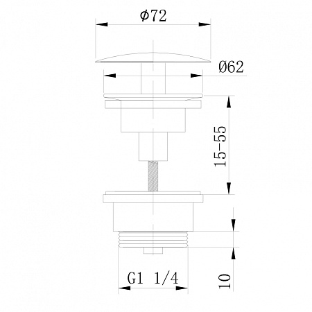 Донный клапан ABBER AF0012W без перелива, белый