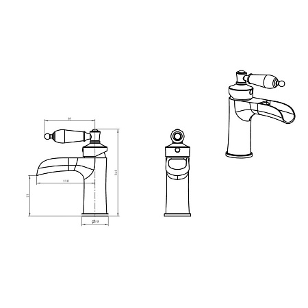 Смеситель Boheme Vogue 201-PR для раковины, бронза/Provance