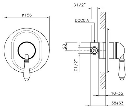 Смеситель Nicolazzi Signal 3406 BZ 75 для душа