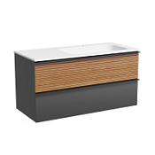 Тумба с раковиной Sancos Delta DL100RGR R дуб красный/графит