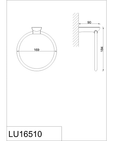 Полотенцедержатель кольцо RUSH Luson LU16510 хром
