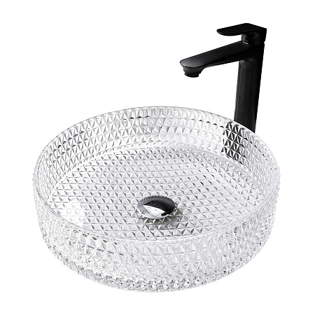 Раковина накладная стеклянная ABBER Glas AK2301 прозрачный