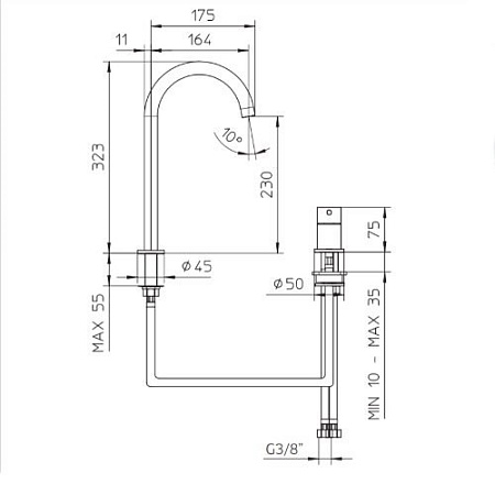 Смеситель Palazzani Digit 10310234 для раковины, медь