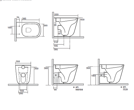 Унитаз приставной Kerasan Tribeca 511801 безободковый, белый
