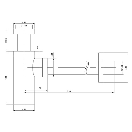 Сифон для раковины Timo 959/00L хром