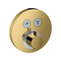 Термостат Hansgrohe ShowerSelect 15743990 для ванны и душа полированное золото