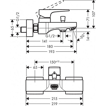 Смеситель Hansgrohe Metropol 32540700 для ванны, белый матовый