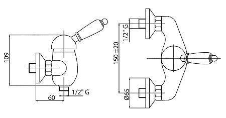 Смеситель Cezares Elite ELITE-DM-01-M для душа