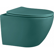 Унитаз подвесной ABBER Bequem AC1101MBG безободковый, темно-зеленый матовый